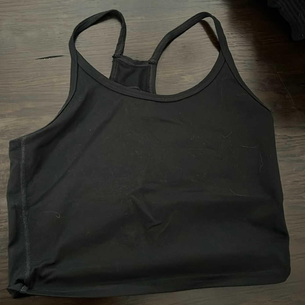 Fleo racerback crop tank black size small